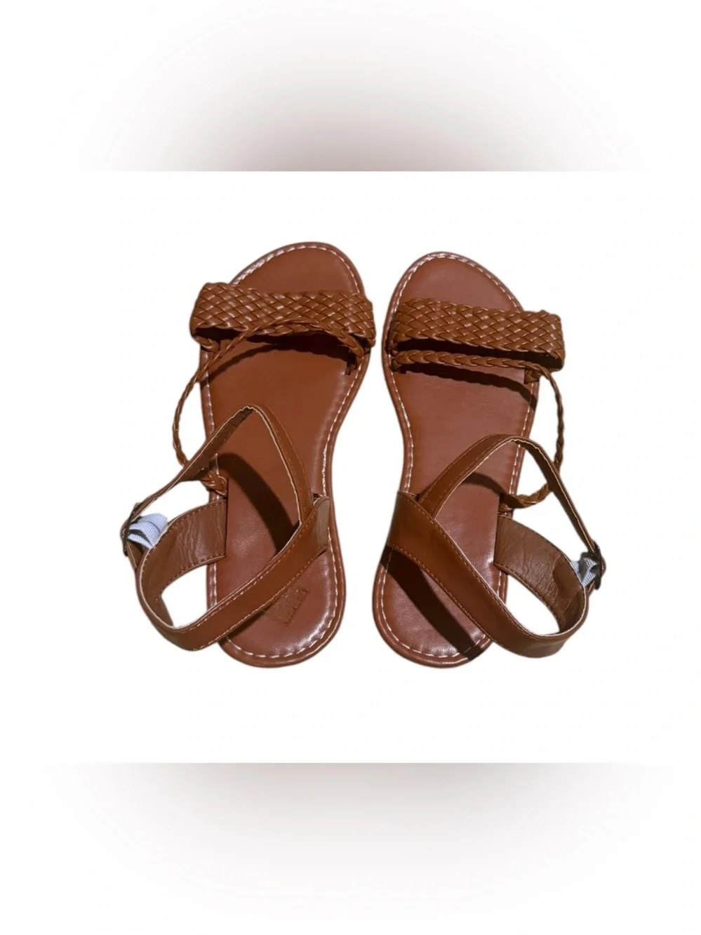 Braided Flat Sandals Brown - Size 38